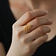 Ausgehöhlter Fingerring aus Edelstahl mit chinesischem Knoten 304 für Damen RJEW-E073-09G-4