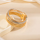 Brazaletes de cadena de serpiente multihilo de hierro bicolor para mujer&nbsp;BJEW-P390-01B-A-1