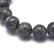 Natürliche Larvikit-Perlen-Stretch-Armbänder BJEW-K212-A-046-2