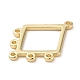 真鍮製のシャンデリアコンポーネントリンク  コネクタ  ゴールドカラー  菱形  19x14x1mm  穴：1mm KK-H450-02C-G-2