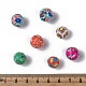 Handmade Flower Pattern Polymer Clay Beads X-CLAY-Q175-M-3