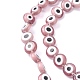 Chapelets de perles rondes de chalumeau manuelles de mauvais œil LAMP-L058-8mm-03-3