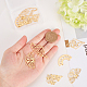 SUNNYCLUE 1 Box 12Pcs 6 Style Tarot Style Real Stainless Steel Charms Moon Phase Charm Mushroom Charms for Jewelry Making Moth Snake Butterfly Wing Charm Earrings Necklace Supplies Adult Craft Golden STAS-SC0003-88-3