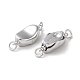 Rhodium Plated 925 Sterling Silver Bayonet Clasps STER-D005-15P-2