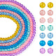 Pandahall 7 filo 7 fili di perle di vetro craquelé trasparenti verniciati a forno DGLA-TA0001-02-1