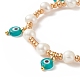 Semi di vetro e braccialetti di perle intrecciate di perle naturali BJEW-JB09208-5