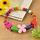 Colorful Wood Bracelets for Kids BJEW-JB00741-2