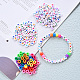 1 Bag 1200Pcs Opaque Acrylic Flat Round with Letter & Heart Beads DIY-YW0002-32-9
