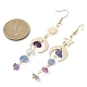 Moon & Star & Sun Brass Asymmetrical Earrings EJEW-JE05454-3