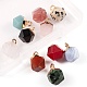 10Pcs 10 Style Electroplate Mixed Gemstone Charms G-LS0002-03-3