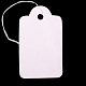 矩形の空白の下げ札  ジュエリーディスプレイ紙値札  綿の糸と  ホワイト  26x16x0.2mm  穴：2mm  500個/袋 CDIS-N001-53-1