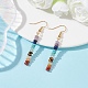 Natural & Synthetic Mixed Gemstone Rondelle Beaded Dangle Earrings EJEW-JE05613-01-2