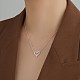 Collier avec pendentif cœur et infini en argent sterling plaqué rhodium 925 avec zircons cubiques transparents pour femme NJEW-BB72242-A-2