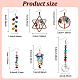 ANATTASOUL 6 Pairs 6 Style Natural Mixed Gemstone Tree of Life Dangle Earrings EJEW-AN0003-18-2