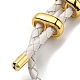 Bracelet à maillons colonne en laiton avec cordons en cuir BJEW-G675-05G-07-3
