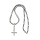 Ожерелья из сплава с подвеской в виде перевернутого креста NJEW-P333-01P-4