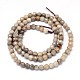 Natural Fossil Coral Round Bead Strands G-O094-08-4mm-3