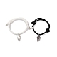 2pcs ensemble de bracelets à breloques coeur assortis en alliage d'aimant 2 couleurs BJEW-E011-03BP-02-3