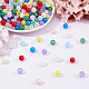 PandaHall Elite 270Pcs 9 Colors Transparent Crackle Glass Round Beads CCG-PH0001-04-2