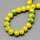 Perles imitation Régalite deux verre peint brins de perles rondes ton de pulvérisation X-DGLA-R044-10mm-02-2