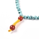 Fabrication de collier de perles turquoise naturelle réglable MAK-G012-02-4