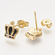 Brass Cubic Zirconia Stud Earrings EJEW-S201-170A-2