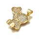Покрытие стойки медвежонок латунь микро паве подвески из кубического циркония KK-E102-06G-03-2
