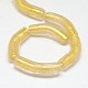 Perles tube de torsion à la main en forme de feuille d'or de Murano brins FOIL-L006-05-3