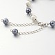 Round Glass Pearl Anklets AJEW-AN00062-02-2