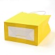 純色クラフト紙袋  ギフトバッグ  ショッピングバッグ  紙ひもハンドル付き  長方形  ゴールド  21x15x8cm AJEW-G020-B-13-3