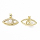 Rack Plating Brass Micro Pave Clear Cubic Zirconia Charms ZIRC-C041-13G-1