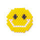 手作りシードビーズ  織機模様  笑顔と悲しい顔  ミックスカラー  19x20x1.8mm  穴：0.7mm  2個/セット PALLOY-MZ00069-2