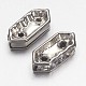 Mixed Color Rhombus Brass Middle East Rhinestone Bridge Spacers X-RSB021NF-M-2