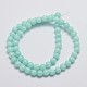 Chapelets de perles en jade de malaisie naturelle G-A146-6mm-B07-2