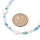 2 pièces ensemble de colliers de perles en verre et coquille naturelle de 2 couleurs NJEW-JN04646-02-3