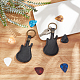 NBEADS 10 Pcs Plastic Guitar Picks with 2 Pcs Guitar Pick Holder Keychain DIY-NB0007-40-5