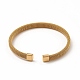 304 bracelet manchette ouverte en forme de chaîne en maille plate en acier inoxydable pour femme BJEW-C033-09G-3