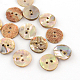 Bottoni piatti rotondi in conchiglia di abalone/conchiglia paua a 2 foro BSHE-Q026-01-1
