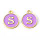 Golden Plated Alloy Enamel Charms X-ENAM-S118-10S-1
