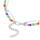 Чакра разноцветные стеклянные бусины из железных бусин с булавками ожерелья NJEW-JN05670-5