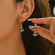 Серьги-кольца из латуни с эмалью для рождественской елки YN0293-4