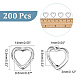 Nbeads 200 pz. Cornici per perline a forma di cuore in lega di stile tibetano TIBE-NB0001-27-2
