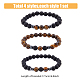 4 комплект из 4-х видов браслетов из натуральных и синтетических смешанных драгоценных камней и стеклянных круглых бусин для мужчин BJEW-FI0001-16-2