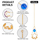 6 pièces 6 styles lune étoile alliage pierre précieuse puce pendentif décoration HJEW-PH01696-3
