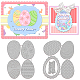 GLOBLELAND 2Pcs Happy Easter Egg Cutting Dies Metal Easter Eggs Frame Die Cuts Embossing Stencils Template for Paper Card Making Decoration DIY Scrapbooking Album Craft Decor DIY-WH0309-685-1