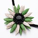 Colliers avec pendentif en forme de fleur de chrysanthème howlite naturelle teinte NJEW-I203-07-2