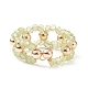 Anello elasticizzato avvolgente con anello circolare intrecciato con pietre preziose e ottone per le donne RJEW-JR00542-7