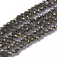 Natural Pyrite Beads Strands G-F596-38-3mm-1