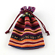 Этнический стиль упаковки ткани мешочки шнурок сумки ABAG-R006-10x14-01E-3