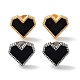 6 Pair 2 Color Heart Acrylic Stud Earrings EJEW-A024-12A-2